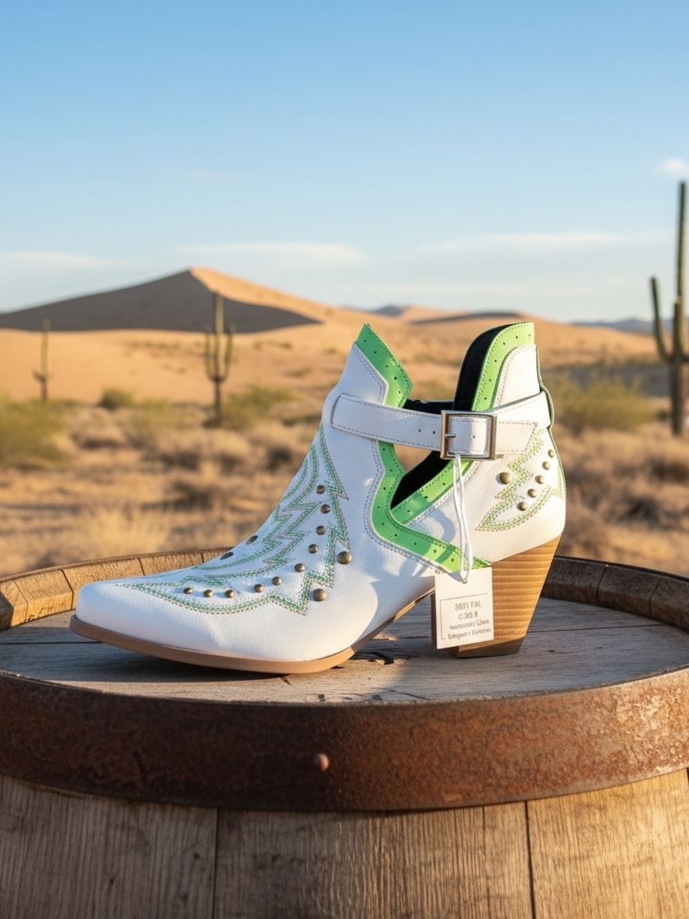 Darla By J. Adams Western Bootie-Green & White